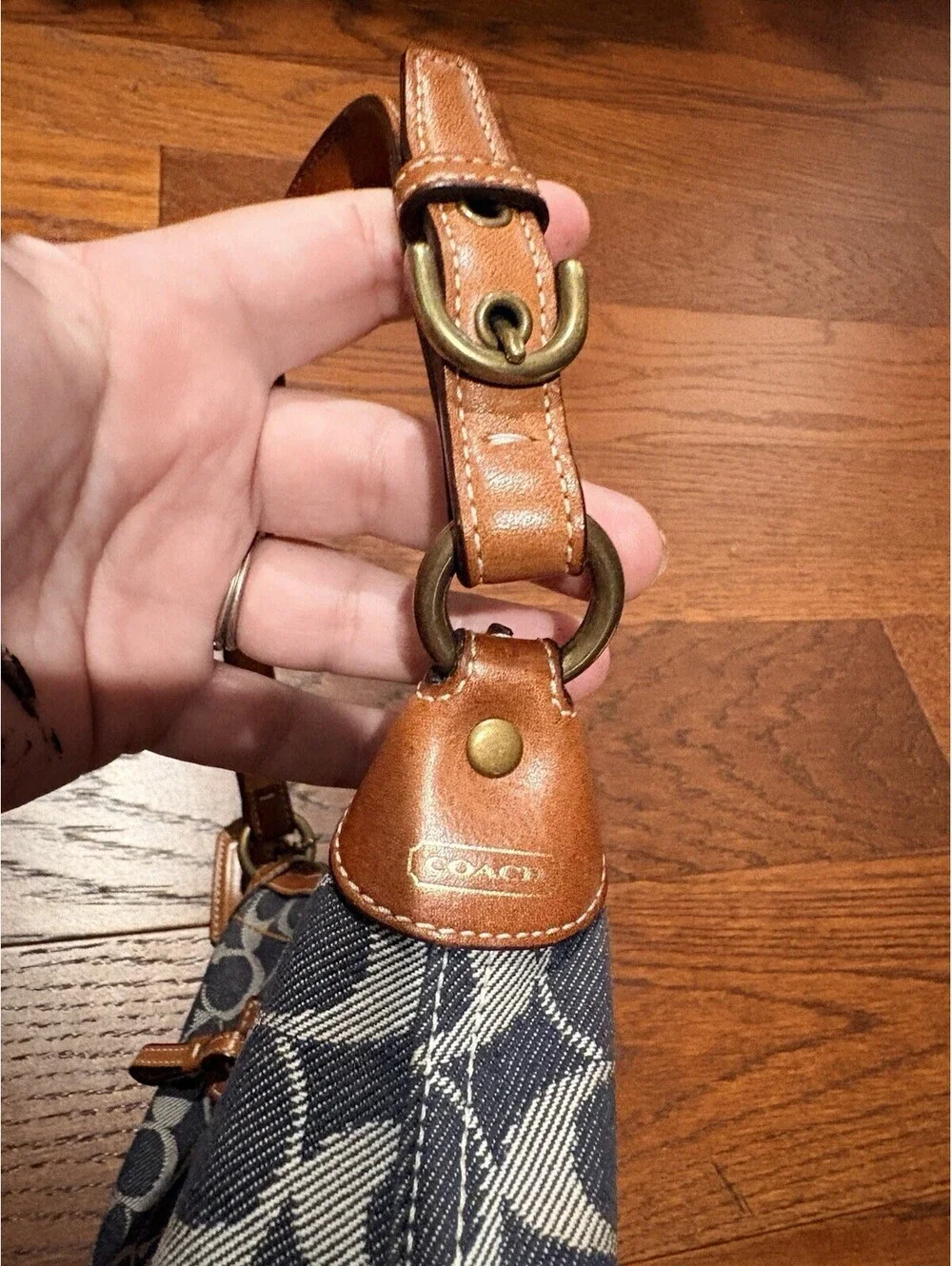 Y2K Coach Signature Denim Sufflette Mini Shoulder Bag Style 7041